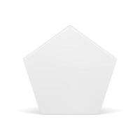 Pentagonal wall white glossy vertical geometric basic foundation 3d decor element realistic vector