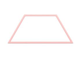 Pink trapezoid frame architectural basic foundation 3d decor element front view realistic vector