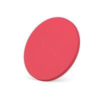 Red circle display isometric base foundation glossy pedestal realistic illustration vector