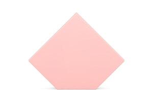 Realistic pink irregular pentagonal vertical stage geometric shape marketing presentation vector