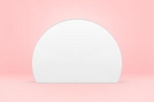 Realistic white glossy vertical podium 3d template decorative design illustration vector