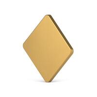 Realistic metallic golden square four angled geometric shape pedestal diagonally placed 3d vector