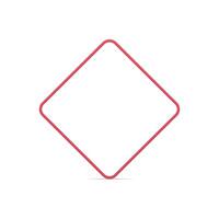 Regular squared rhombus red thin metallic frame smooth angled modern design realistic vector