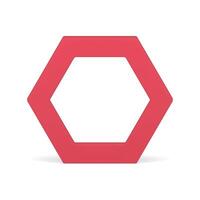 Red polygonal decorative frame honeycomb crystal angled structure foundation realistic vector