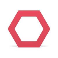 Red polygonal decorative frame honeycomb crystal angled structure foundation realistic vector