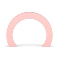 Pink rounded arch geometric basic foundation 3d decor element entrance exit design realistic vector