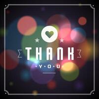 Thank You Typography Message Vintage Greeting Card design template vector