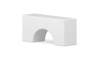 White basic foundation arch showcase rectangular stand platform realistic illustration vector