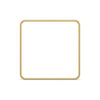 Regular square golden frame metallic premium presentation decorative element realistic vector