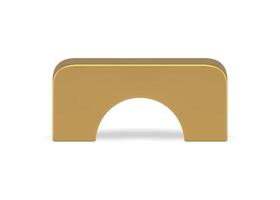 Golden rectangular arch curved metallic geometric shape decorative design realistic vector