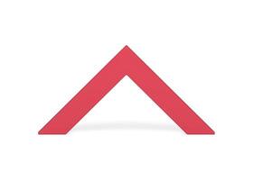 Red angular arch geometric corner geometric 3d decor basic foundation design realistic vector