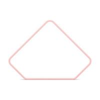 Pink pentagonal frame glossy edge smooth angled geometric shape decorative design realistic vector