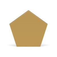 Golden pentagonal wall 3d angled construction platform decor design front view realistic vector
