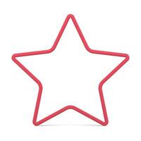 Realistic red star frame classic five pointed shape metallic glossy design 3d template vector