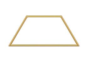 Trapezoid golden frame 3d decor element minimalist geometric shape realistic vector
