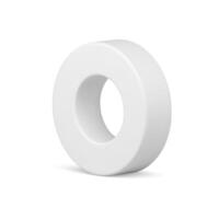 White 3d ring circle frame isometric foundation abstract decorative design realistic vector