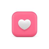 Like button 3d icon social media network favorite vote cyberspace evaluation realistic vector