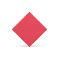 Red squared geometric vertical wall platform foundation decor design 3d element vector