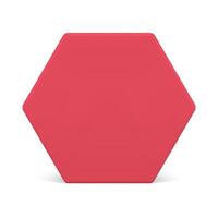 Red hexagonal geometric vertical wall six side corner basic foundation 3d element realistic vector