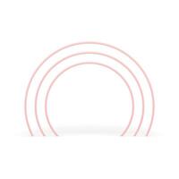 Pink circle arch doorway minimalist presentation gate multilevel structure 3d element vector
