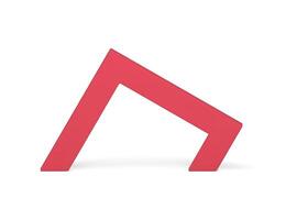 Abstract angular red geometric arch irregular presentation stand with shadow realistic vector