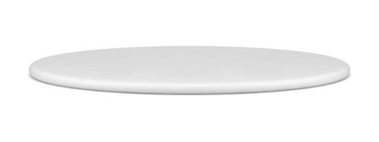 Realistic white glossy slim cylinder circle geometric figure isometric 3d template vector