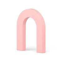 Archway decorative pink curved frame minimalist premium window gate isometric realistic vector