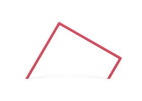 Angular red column archway basic foundation geometric shape 3d glossy element design vector