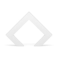 White polygonal arch angular entrance base foundation stage presentation realistic vector