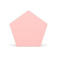 Pink glossy pentagonal vertical wall basic foundation geometric minimalist shape design vector