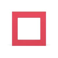 Squared corner frame wide red geometric foundation basic 3d element design realistic vector