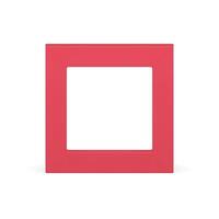 Squared corner frame wide red geometric foundation basic 3d element design realistic vector