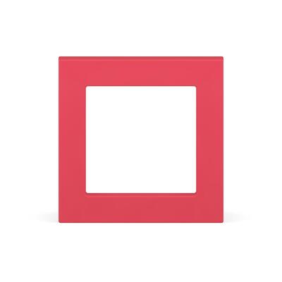 Squared corner frame wide red geometric foundation basic 3d element design realistic