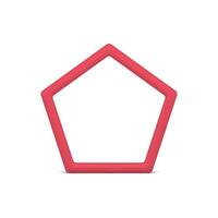 Pentagonal frame decorative border geometric shape 3d design element realistic illustration vector