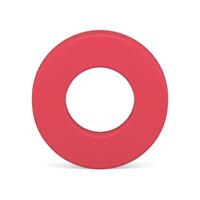 Red vertical circle foundation glossy base 3d ring abstract decorative element realistic vector