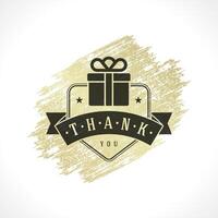 Thank You Typography Message Vintage Greeting Card design template vector