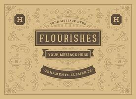 Vintage ornaments swirls and scrolls decorations design elements set vector