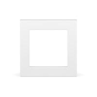 White squared wide angular frame geometric minimalist 3d element for presentation realistic vector