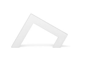 Angular abstract wide arch expo presentation white decorative 3d element realistic vector