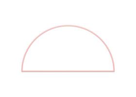 Pink semicircle basic foundation geometric boundary half round 3d element realistic vector