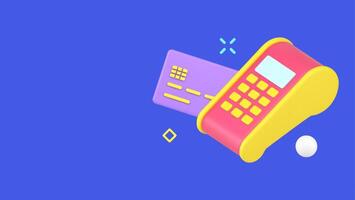 POS terminal for e payment with credit debit card e commerce banking electronic device 3d vector