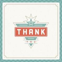 Thank You Typography Message Vintage Greeting Card design template vector