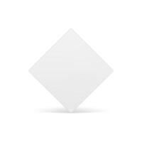 White glossy rhombus geometric vertical platform basic foundation 3d element design realistic vector
