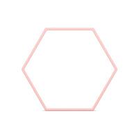 Hexagonal pink frame presentation decorative 3d element minimalist design realistic vector