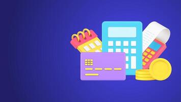 Counting financial payment at calendar day monthly regular finance commitment with POS terminal vector
