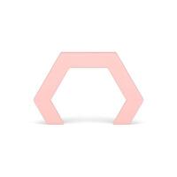 Polygonal arch pink decorative showcase premium 3d element front view realistic illustration vector