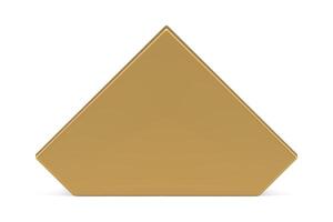 Realistic golden irregular pentagon geometric shape isometric glossy 3d template illustration vector