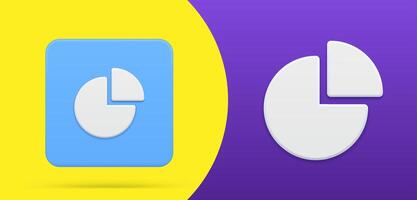 Diagram simple 3d icon button illustration. Chart emblem with assembling piece vector