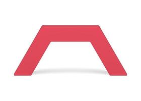 rojo arquitectónico angular arco geométrico podio 3d elemento minimalista diseño realista vector