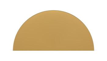 Realistic golden semicircle geometric shape stage tribune for show presentation display 3d vector